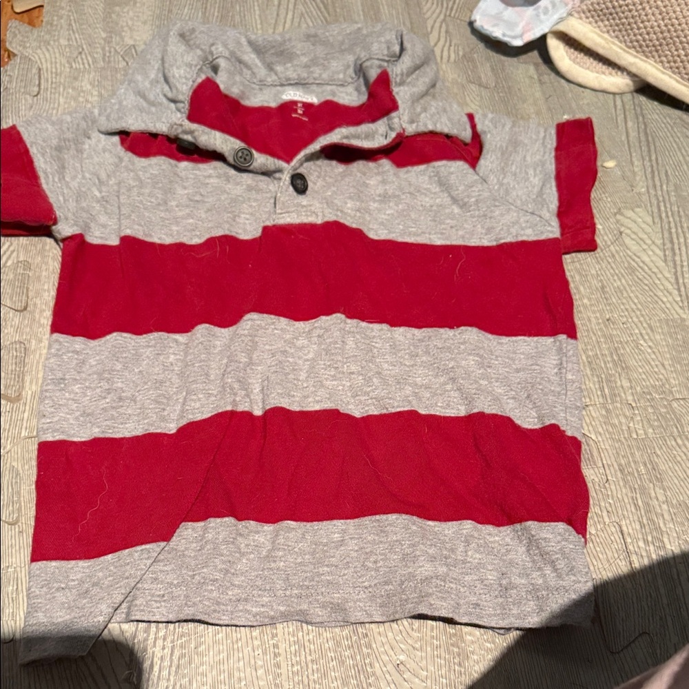 Old Navy Red and Gray Kids Polo Shirt
